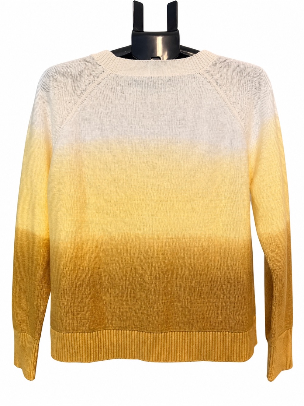 LOFT Ombre Dip Dye Sweater Medium Butter Yellow Ivory Mustard - Picture 3 of 4